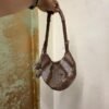 y2k faux suede small size shoulder bag