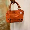 vintage leather rusty orange handbag