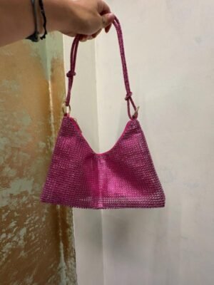 y2k sparkling fuschia shoulder bag