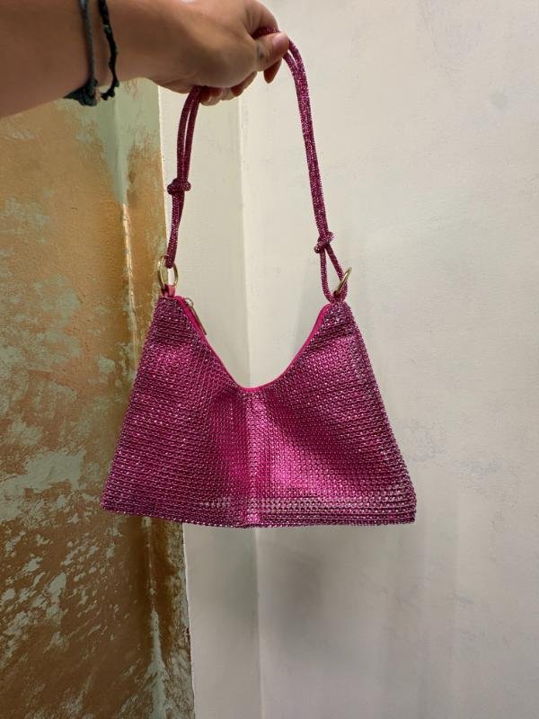y2k sparkling fuschia shoulder bag