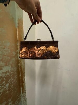vintage sparkling brown sequin bag