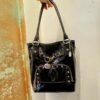 y2k Kathy patent leather large size shoulder bag