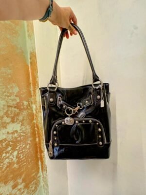 y2k Kathy patent leather large size shoulder bag