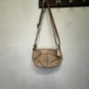 y2k real leather ivory shoulder bag