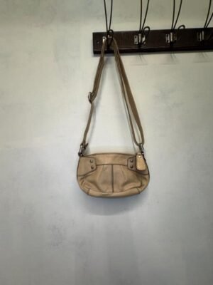 y2k real leather ivory shoulder bag