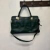 vintage real leather forrest green shoulder bag
