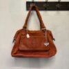 y2k real leather rusty orange shoulder bag